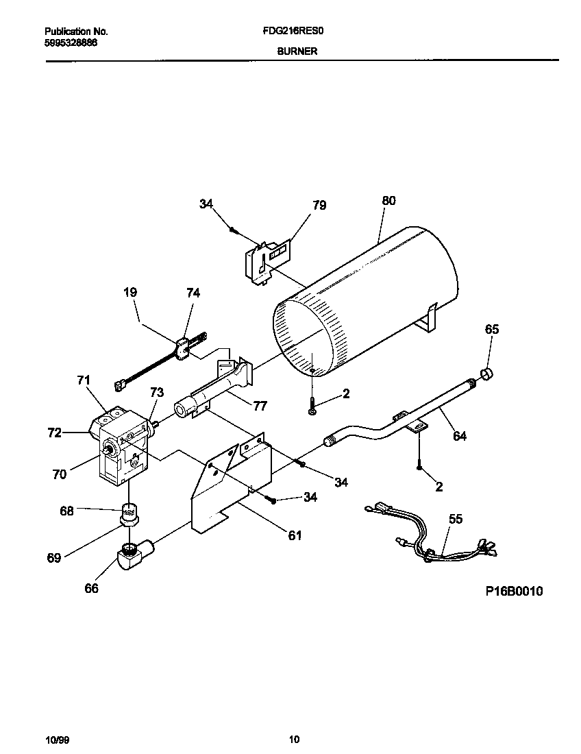 P16B0010 BURNER,VALVE