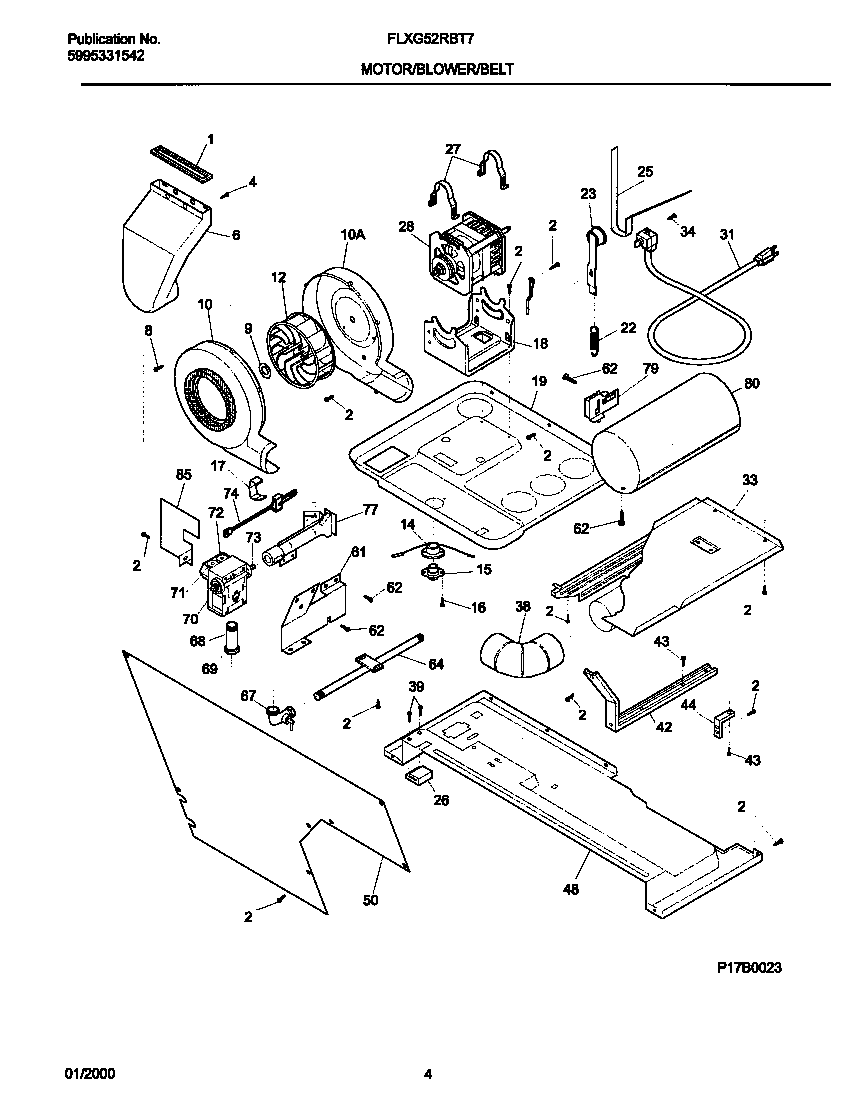 MOTOR/BLOWER/BELT