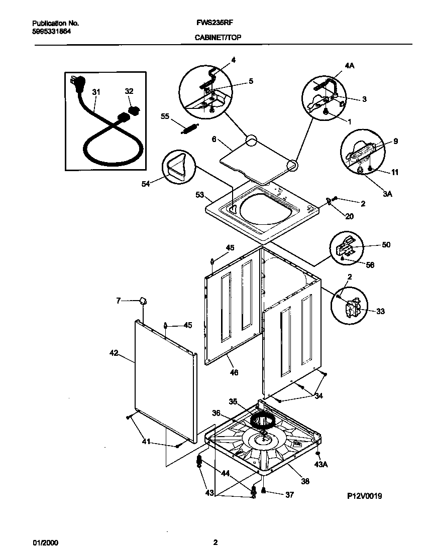 P12V0019 WSHR CAB,TOP