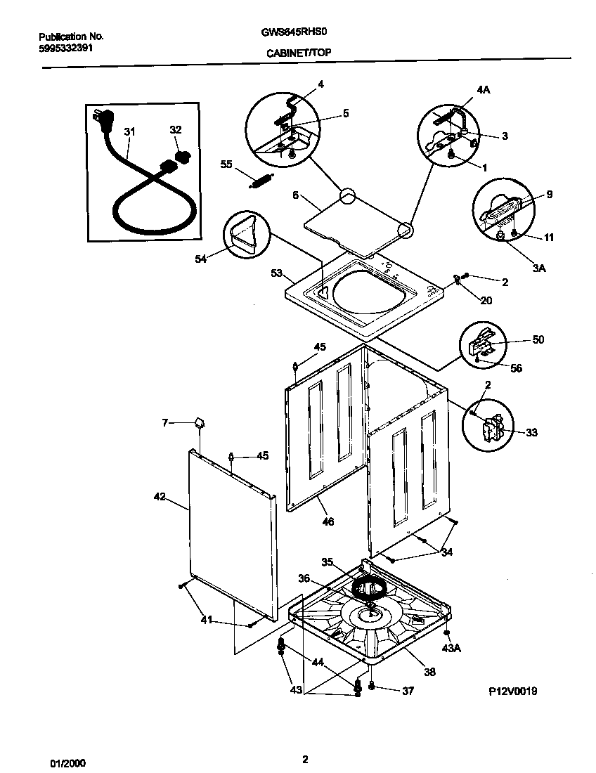 P12V0019 WSHR CAB,TOP