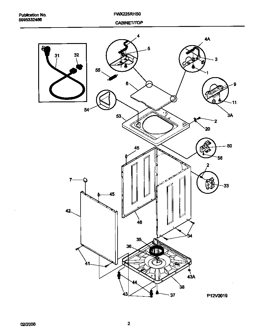 P12V0019 WSHR CAB,TOP