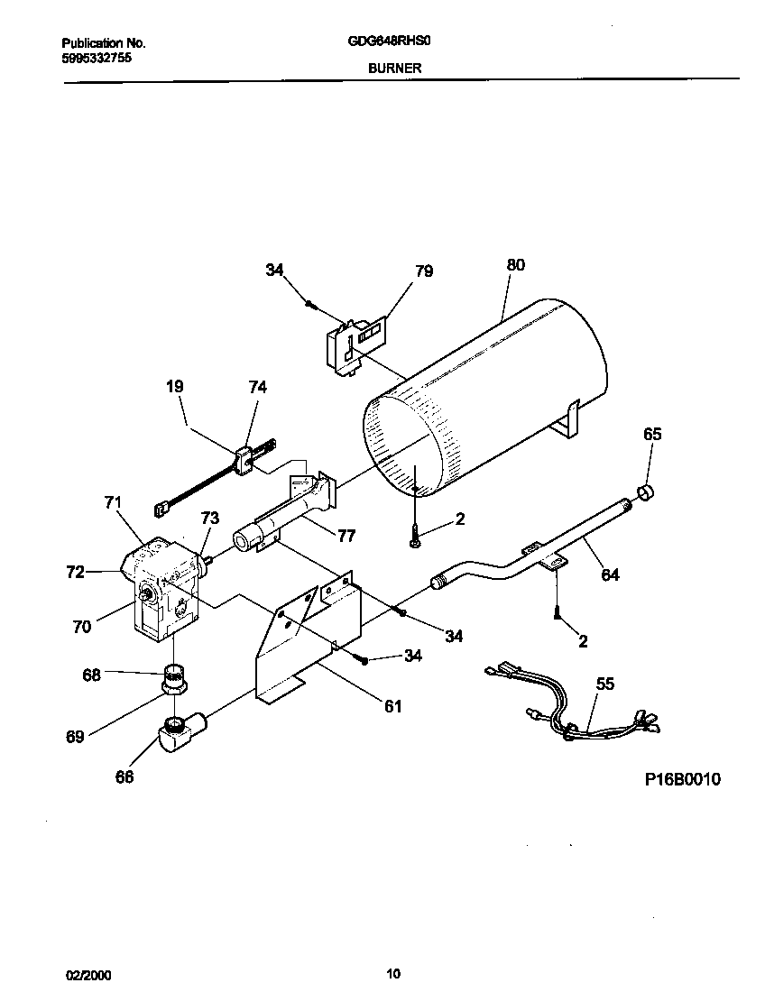 P16B0010 BURNER,VALVE