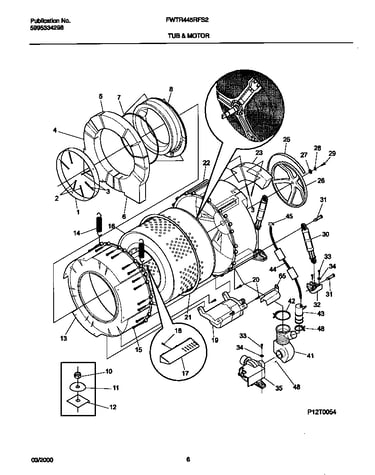 P12t0054 wshr tub,motor