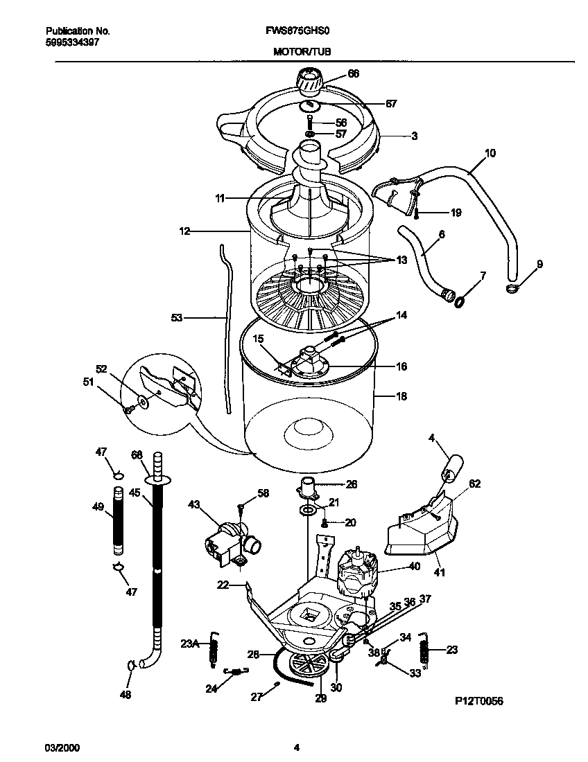 P12t0056 wshr mtr,hose