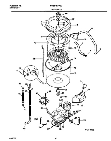 P12t0056 wshr mtr,hose
