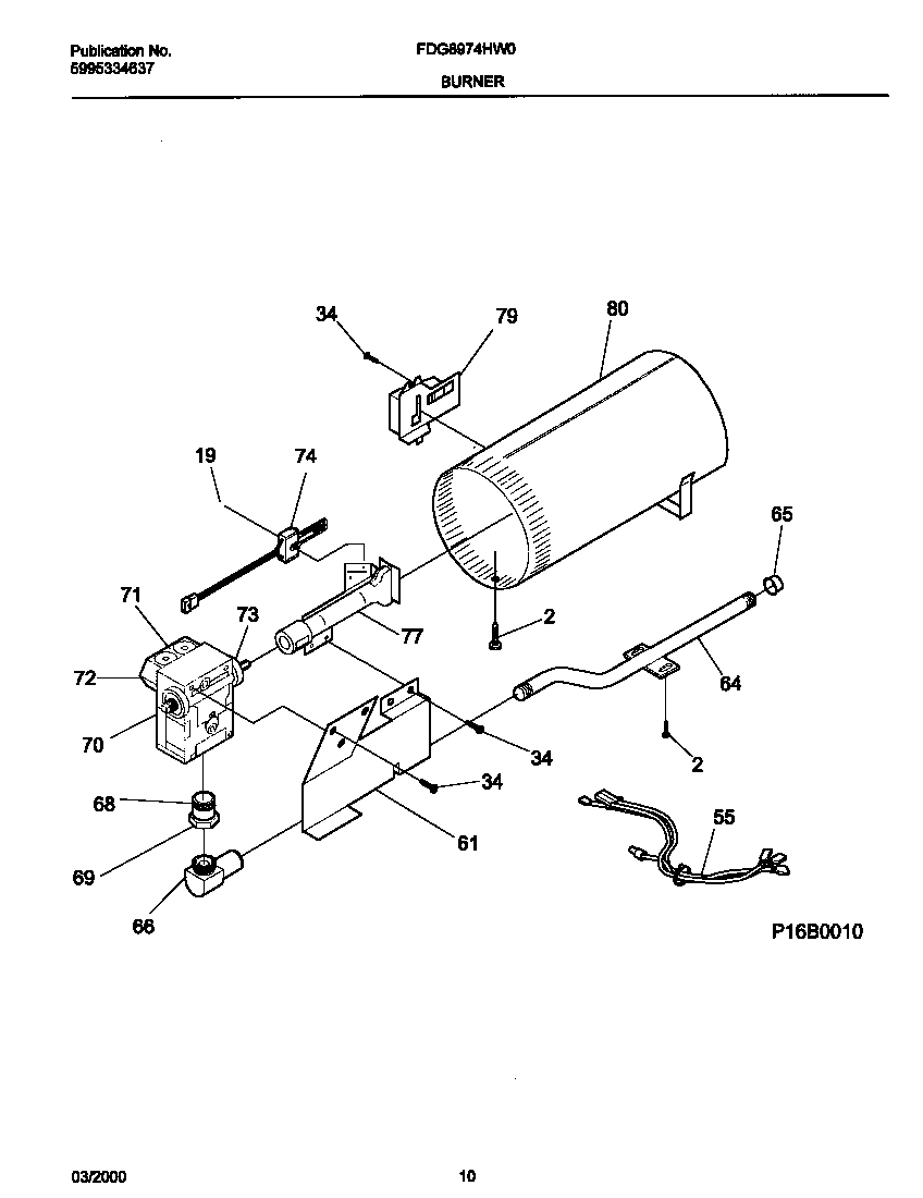 P16b0010 burner, valve