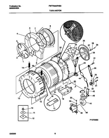 P12t0050 wshr tub,motor