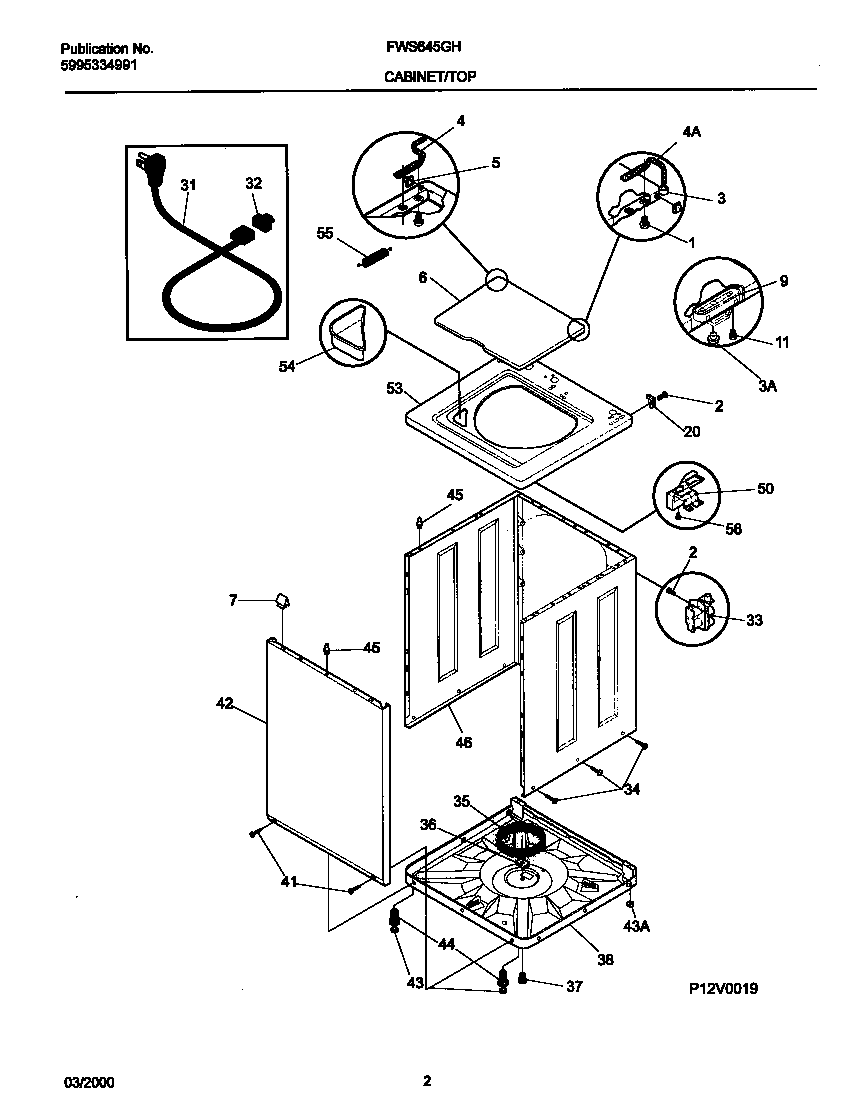 P12V0019 WSHR CAB,TOP