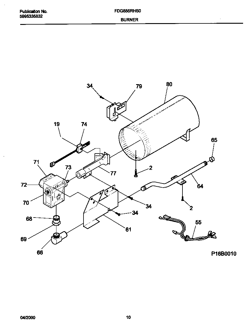 P16B0010 BURNER,VALVE