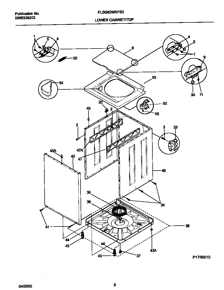 P17R0010 WSHR CAB,TOP