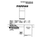 Tappan TRT18GRED7 cover diagram