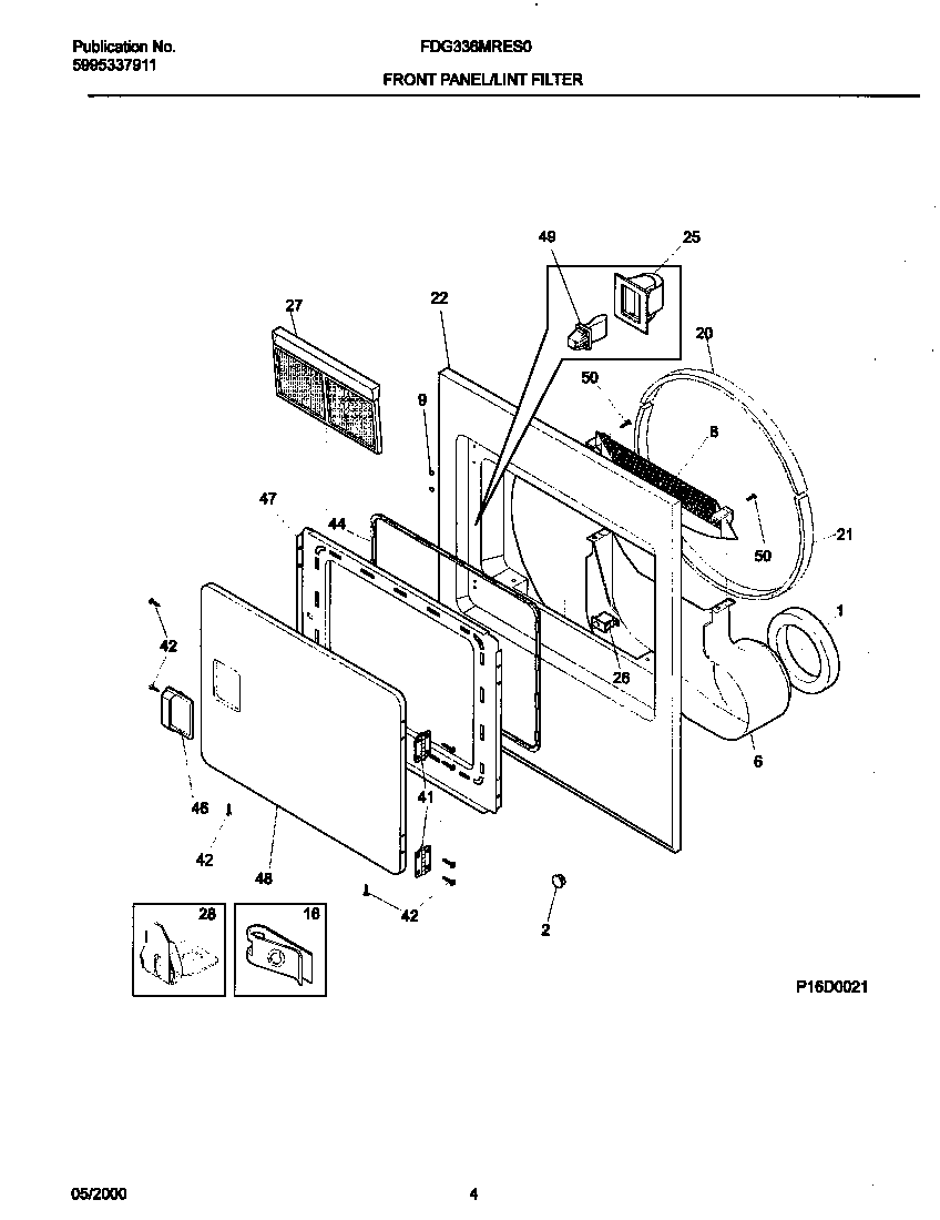 FRNT PNL, LINT FILTER