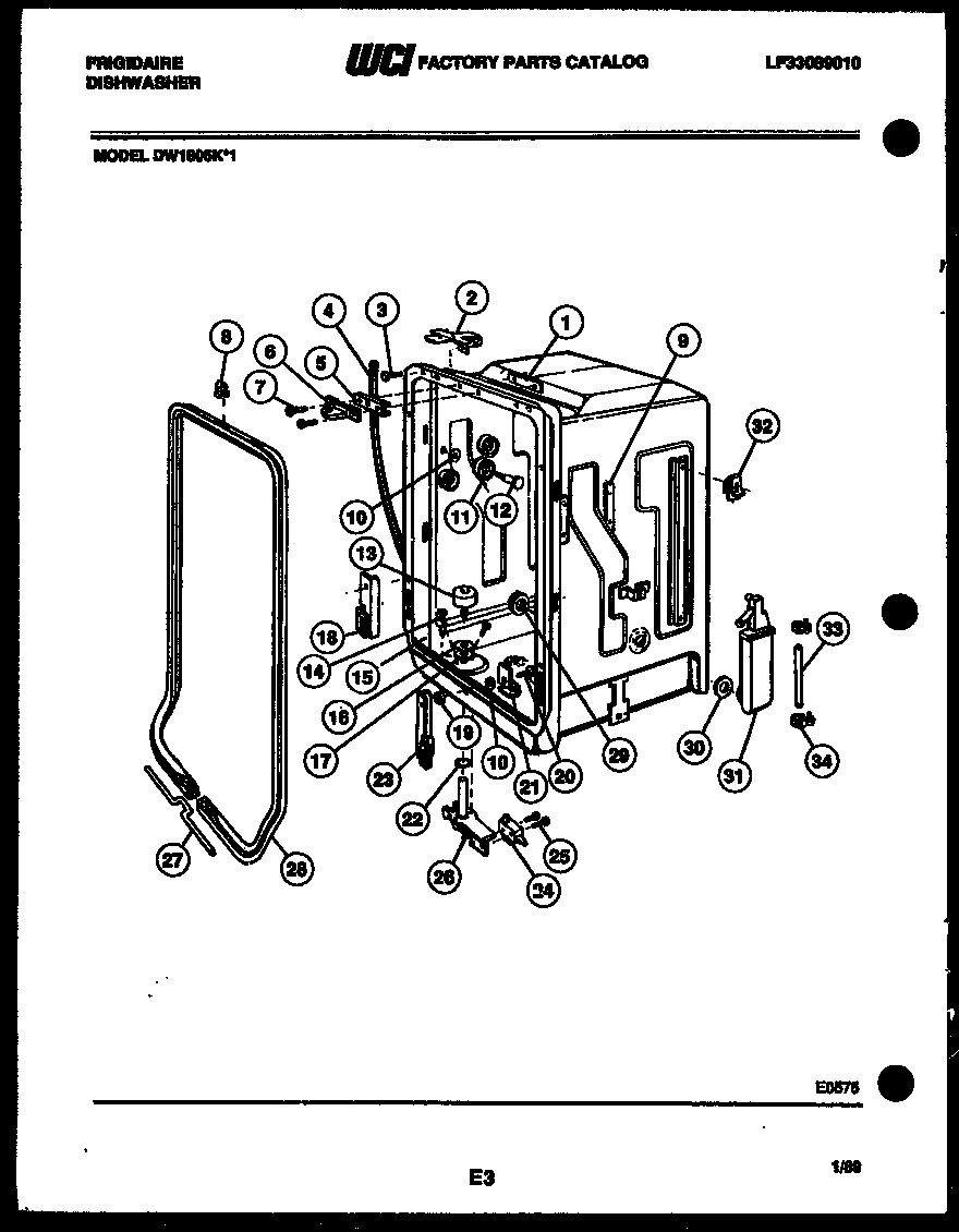 Tub and frame parts