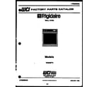 Frigidaire RG94BFB0 cover page- text only diagram