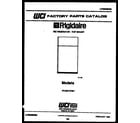 Frigidaire FPCI21TFW1 cover page diagram