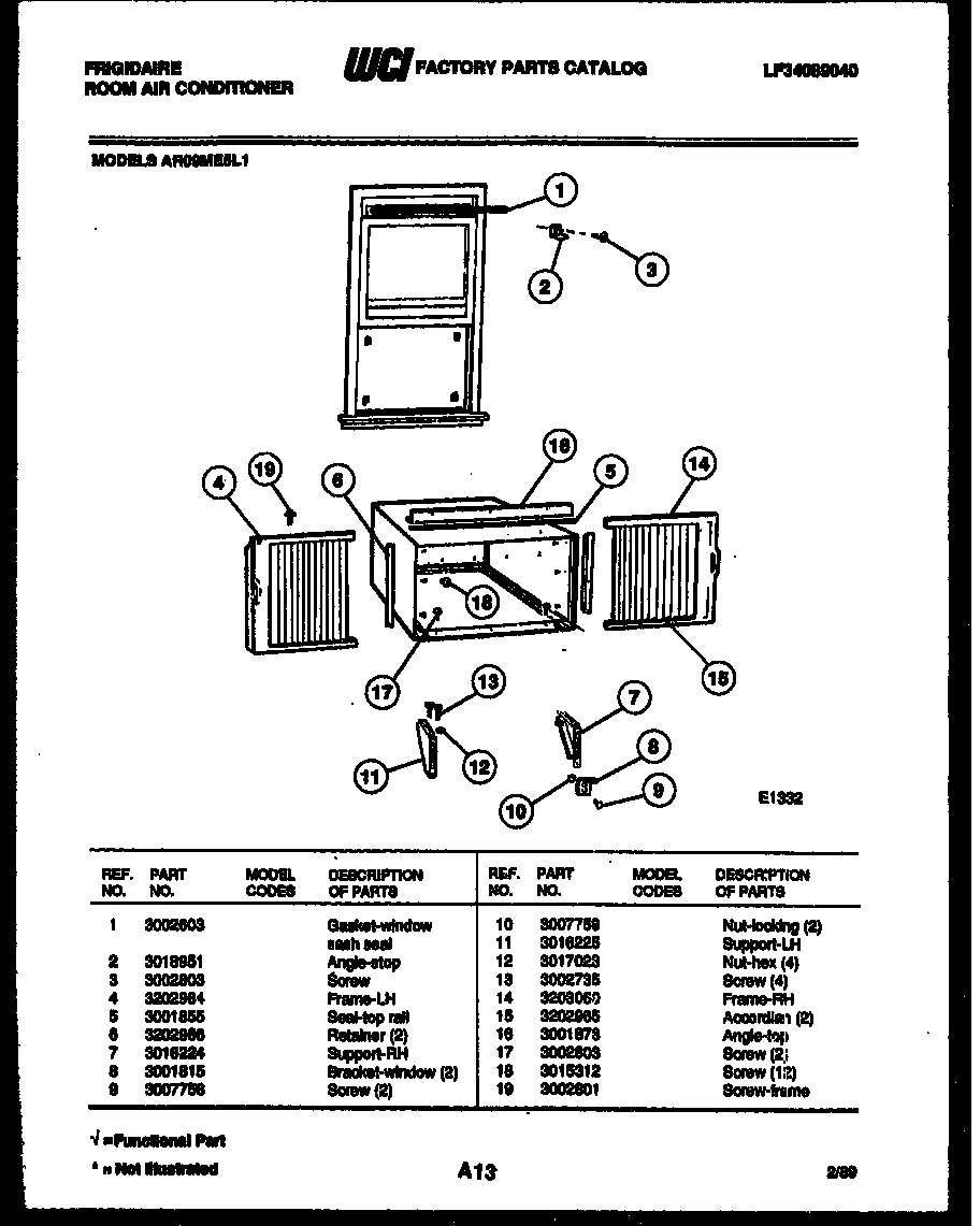 Window mounting parts