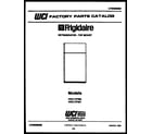 White-Westinghouse FPZ17TFF0 cover page diagram