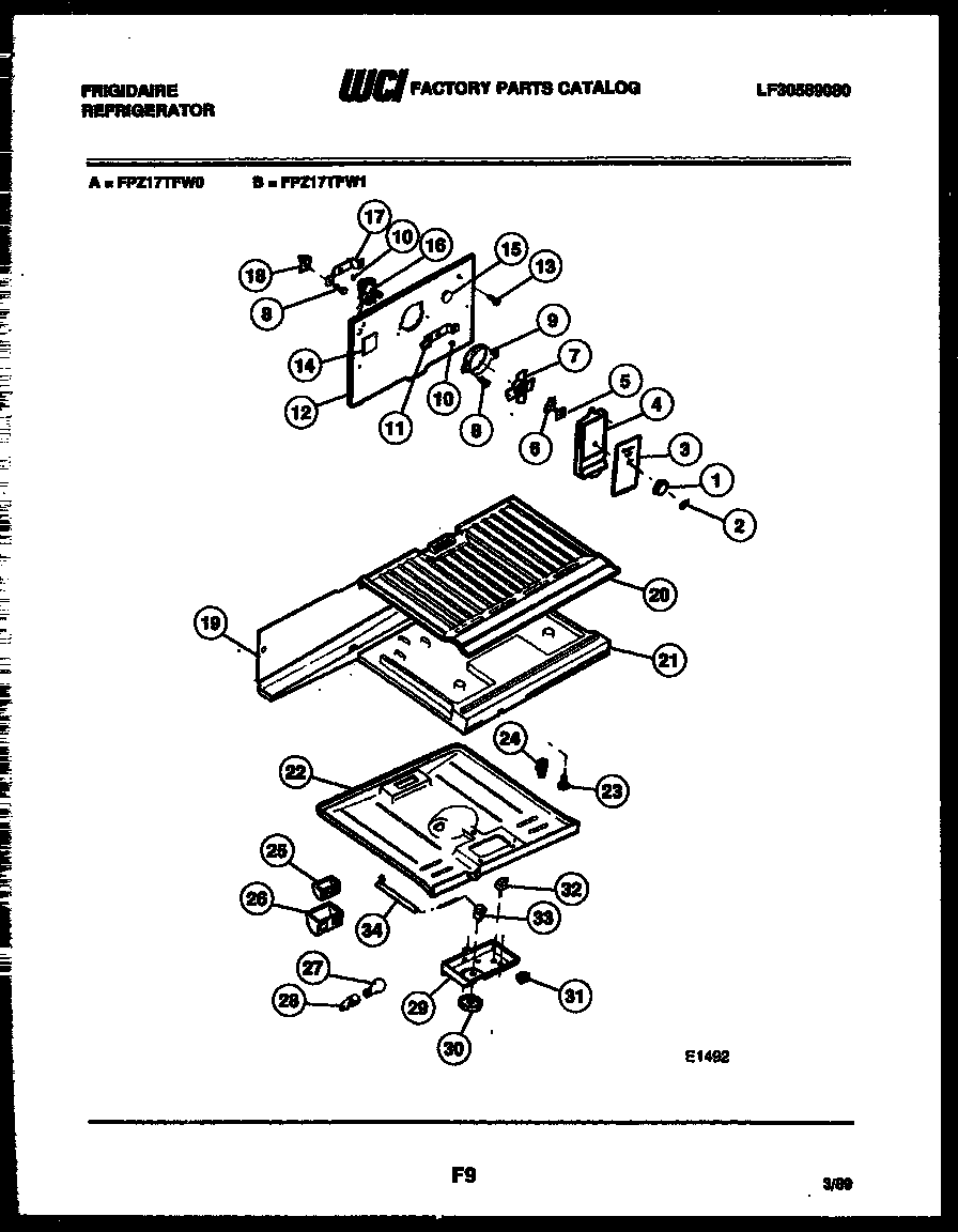 REFRIGERATOR AND DAMPER CONTROL ASSEMBLY