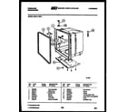 Frigidaire DWLE1000W1 tub and frame parts diagram