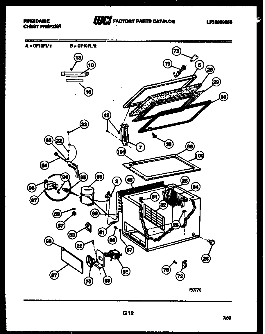 Chest freezer parts
