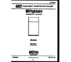 Frigidaire FPD18TLFF1 cover page diagram
