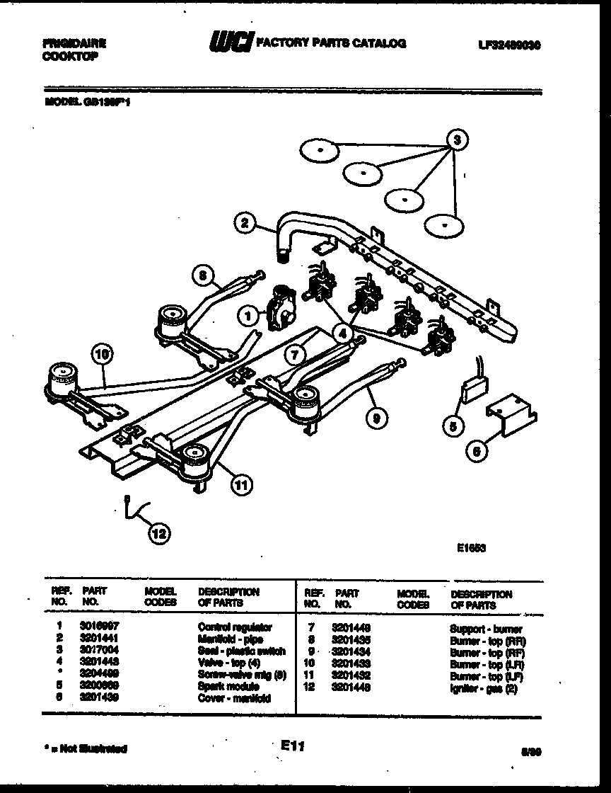 Burner, manifold and gas control