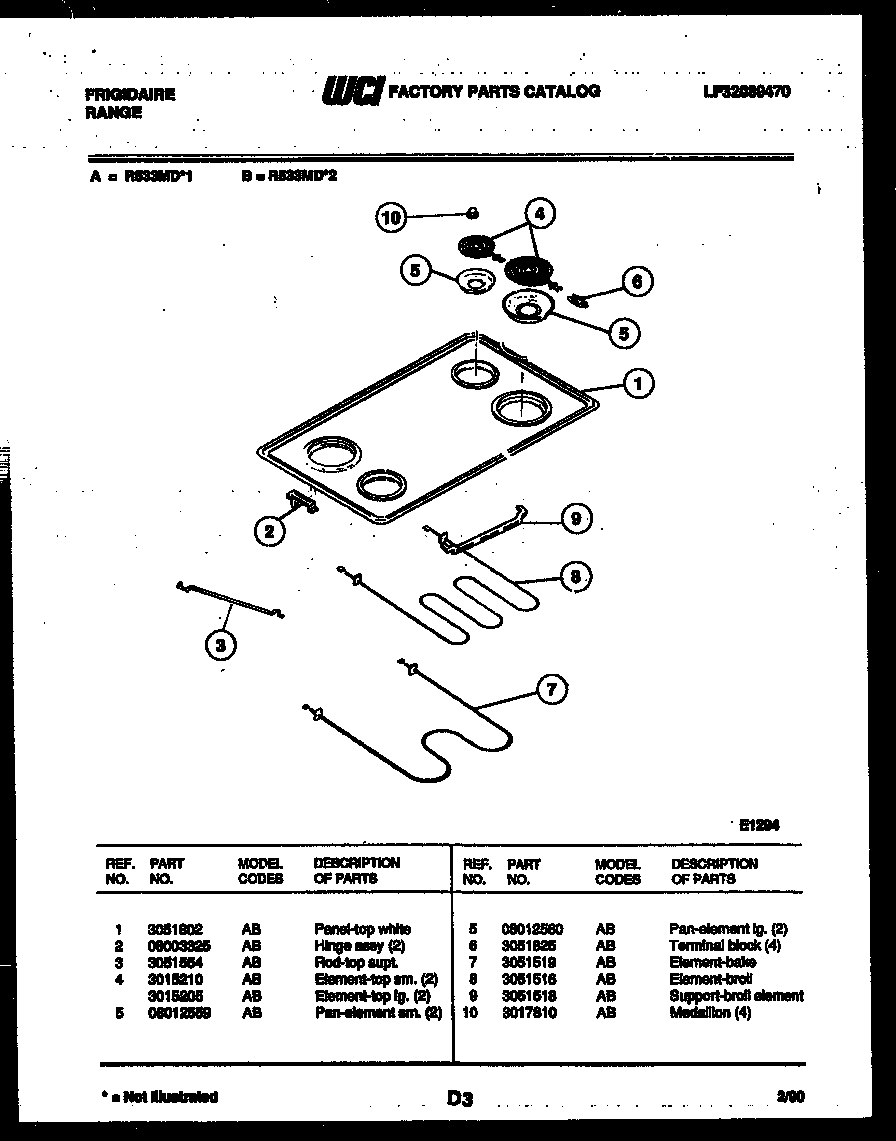 Cooktop and broiler parts