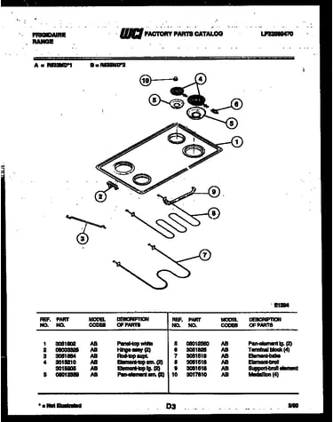 Cooktop and broiler parts
