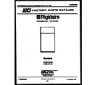 Frigidaire FPES18TLH0 cover page diagram