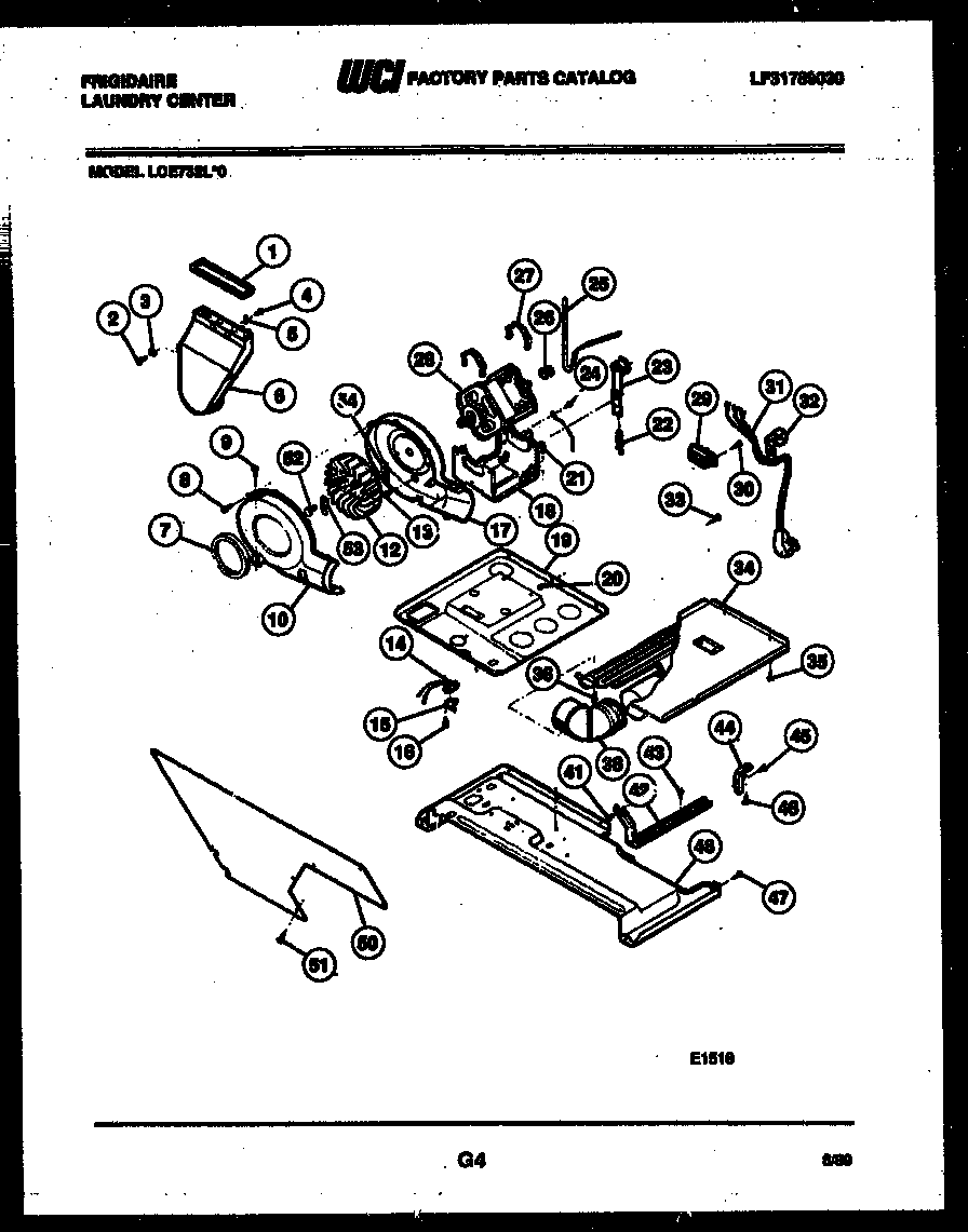 Motor, blower and cabinet parts