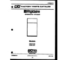 Frigidaire FPS21TLL1 cover page diagram