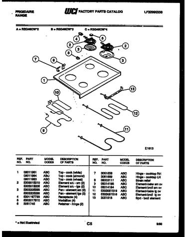Cooktop and broiler parts