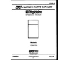 Frigidaire FPCE21TFW1 cover page diagram