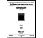 Frigidaire GG94BLW0 cover page- text only diagram