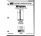 Frigidaire FPE19V3AA2 front cover diagram