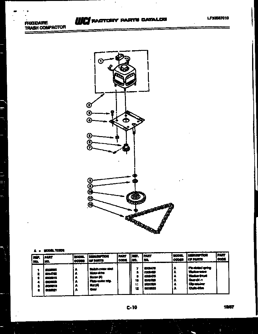 Motor and drive parts