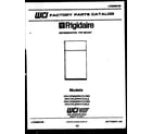 Frigidaire FPI11TLFL2 cover page diagram