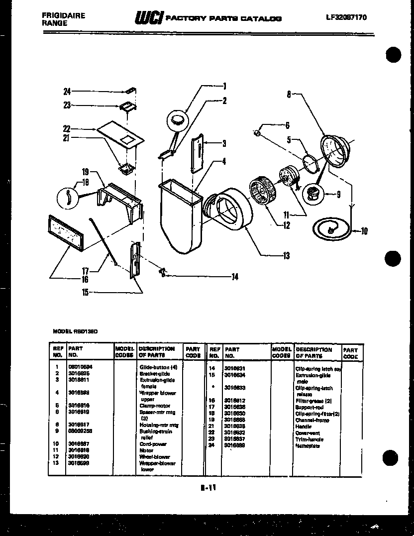 Wheel and wrapper blower parts