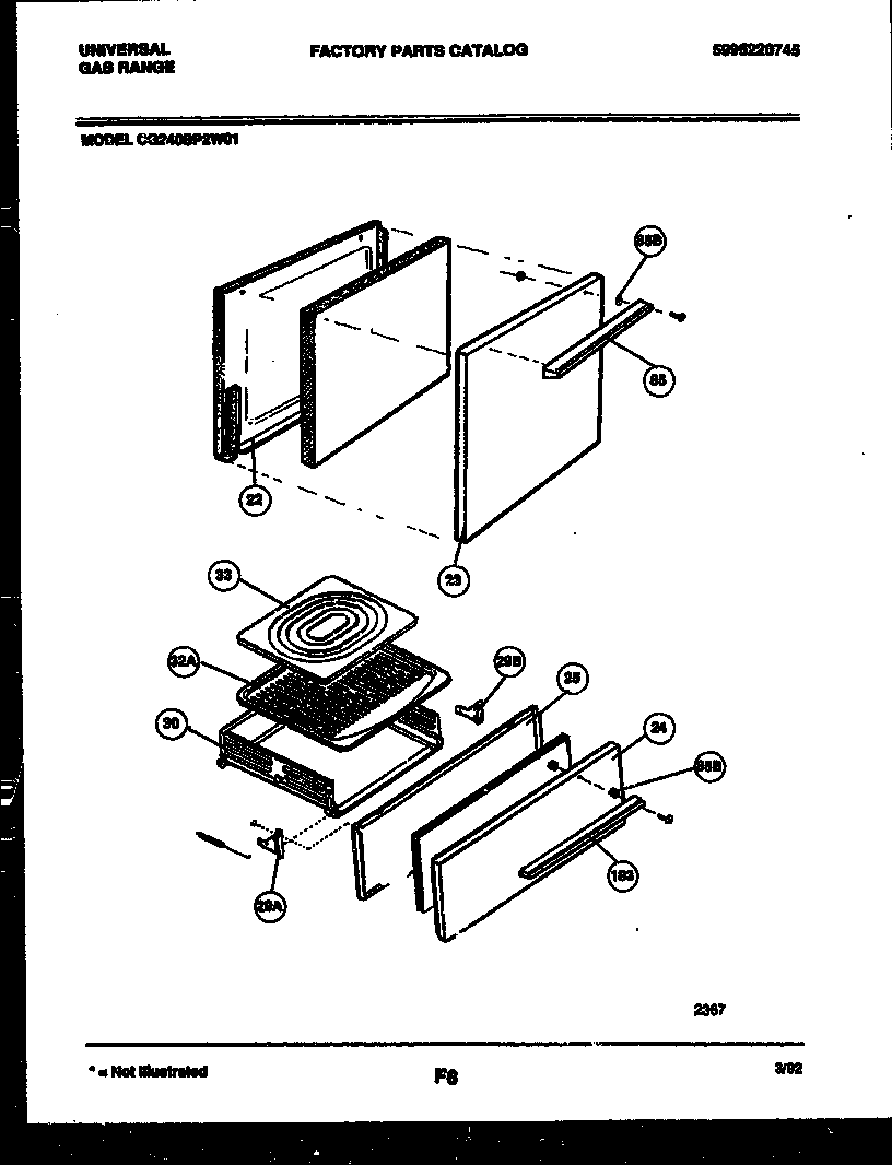Door and broiler drawer parts