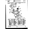 Frigidaire R24CW5 backguard and cooktop parts diagram