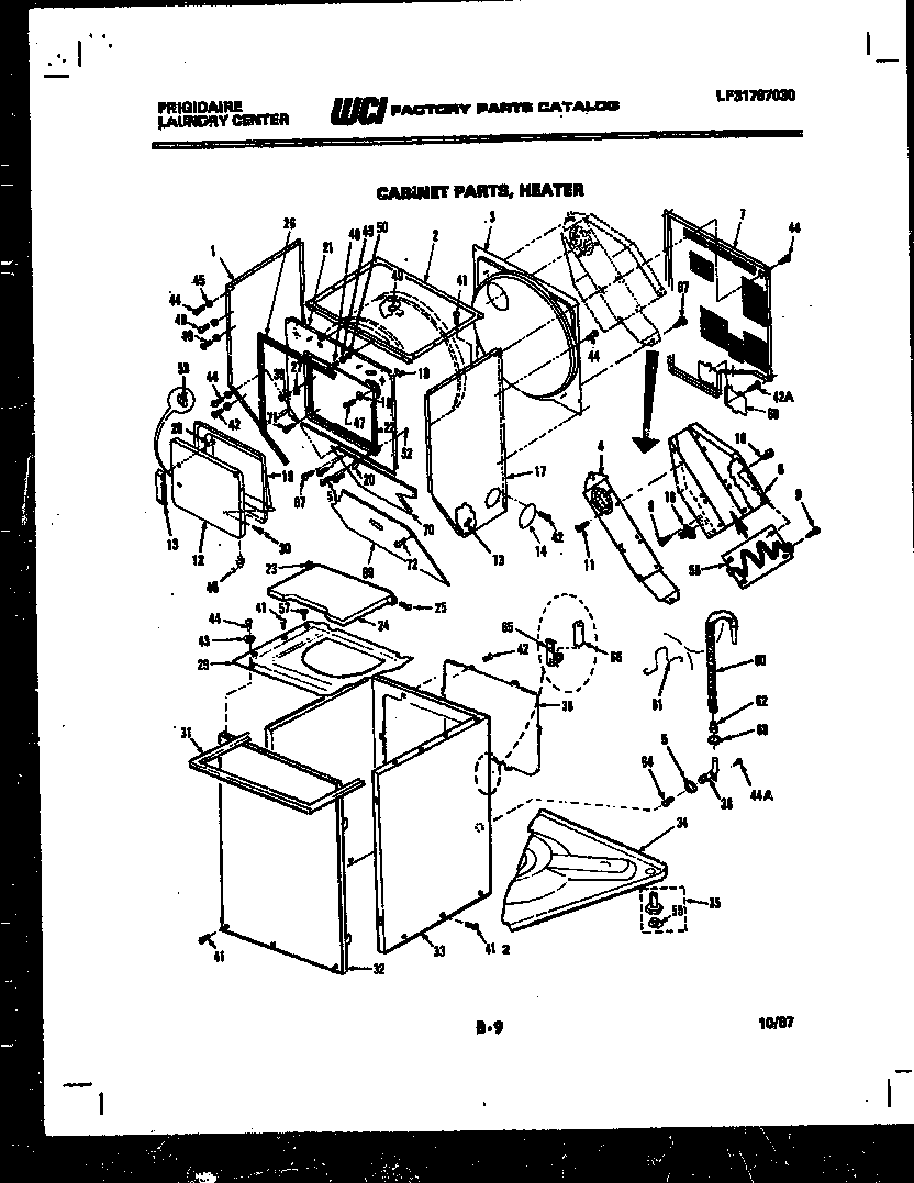 CABINET PARTS AND HEATER