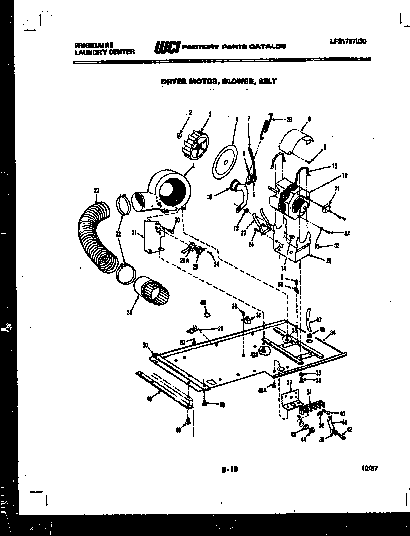 Dryer motor, blower and belt