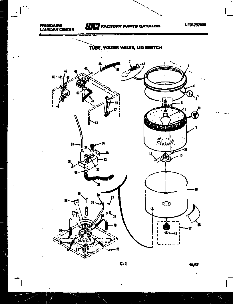 TUBS, WATER VALVE AND LID SWITCH