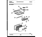 Frigidaire CE240SP2D0 backguard, cooktop and door parts diagram