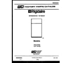 Frigidaire FPE19TPW0 cover page diagram