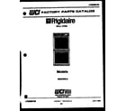 Frigidaire REG78WLB0 cover page- text only diagram