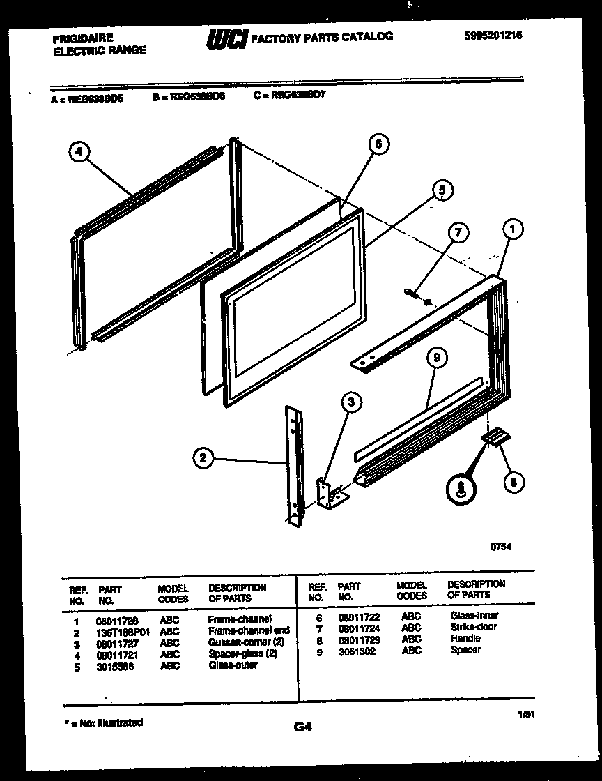 UPPER OVEN DOOR PARTS