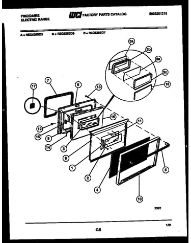 Lower oven door parts