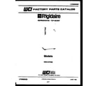 Frigidaire FPD12TFA0 cover page diagram