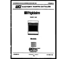 Frigidaire G32BCL4 cover page diagram